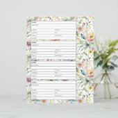 アドレス帳ページパステル花のパターン (スタンド正面)