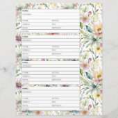 アドレス帳ページパステル花のパターン (正面)