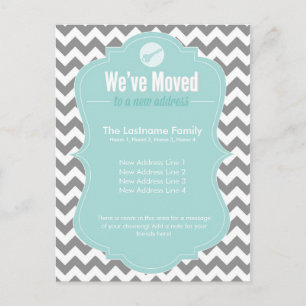 アドレス引っ越しましたの青い変更 案内ポストカード