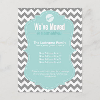 アドレス引っ越しましたの青い変更 案内ポストカード