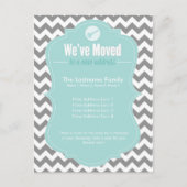 アドレス引っ越しましたの青い変更 案内ポストカード (正面)
