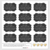 アドレス指定ゲスト宛名ラベルブラケット形状ブラック シール (シート)