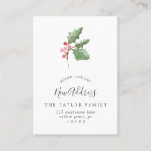 アドレス挿入カードのクリスマスの緑の変更 名刺 (正面)