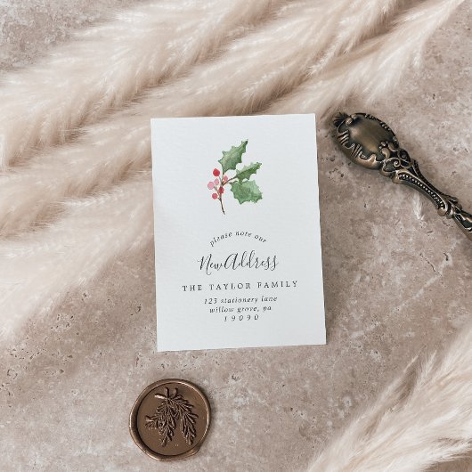 アドレス挿入カードのクリスマスの緑の変更 名刺