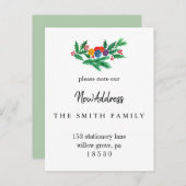 アドレス挿入カードのクリスマスの緑の変更 案内ポストカード (正面/裏面)