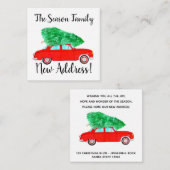 アドレス発表クリスマスツリーと赤い車 エンクロージャーカード (正面/裏面)
