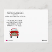 アドレス発表赤い車とキリスト葉書 ポストカード (裏面)