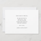 アドレス素朴の移動の新しいネストホームの変更 案内状 (裏面)