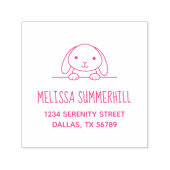 アドレス2の上に覗いている可愛いウサギ セルフインキングスタンプ (デザイン)