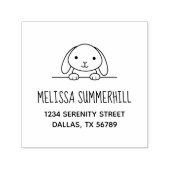 アドレス2の上に覗いている可愛いウサギ セルフインキングスタンプ (デザイン)