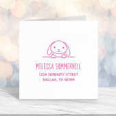 アドレス2の上に覗いている可愛いウサギ セルフインキングスタンプ