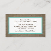 アドレス・カードのサンドドルとバーラップの変更 名刺 (裏面)