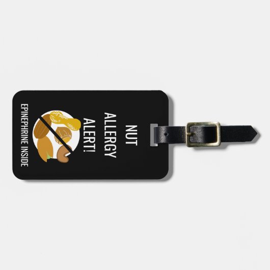 アドレナリンのイメージの子供のナットのアレルギー警報 ラゲッジタグ (正面横)