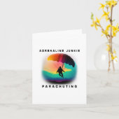 アドレナリンジャンキー – パラシュートデザイン カード (黄色い花)