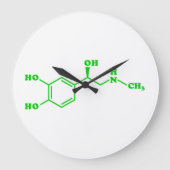 アドレナリン分子化学式 ラージ壁時計 (正面)