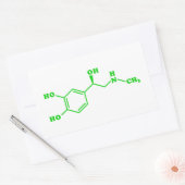 アドレナリン分子化学式 長方形シール (封筒)