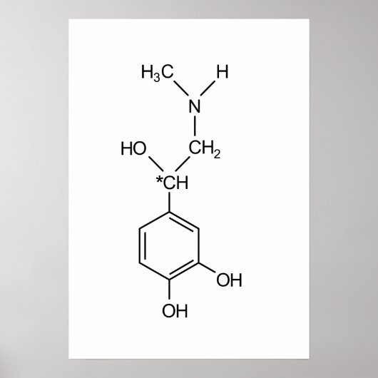 アドレナリン化学式化学化学ホルモンelem ポスター (正面)