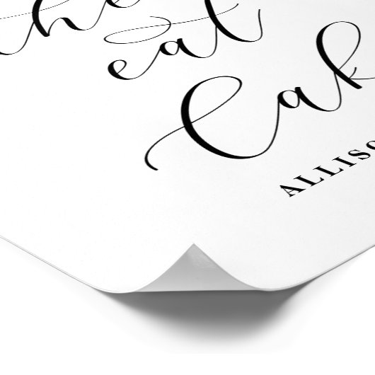 アドレフローラは食べ彼らにケーキ結婚のサインを ポスター (角)