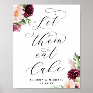 アドレフローラは食べ彼らにケーキ結婚のサインを ポスター