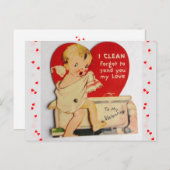 アドレーブルトドラーテイクスバスタブヴィンテージバレンタイン ポストカード (正面/裏面)