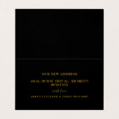 アドレ食べス・カードのドリンク、ブラック、金ゴールドの変更 名刺 (内部フラット)