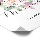 アドレ食べフローラドリンク&ビー結婚した披露宴標識 ポスター (角)