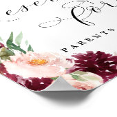 アドレ |文字のカスタム署名結婚用に予約 ポスター (角)