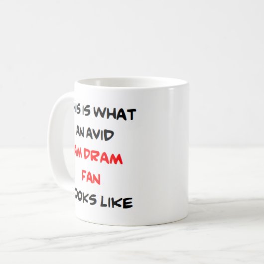 アドヴィッドのam dramファン コーヒーマグカップ (正面左)