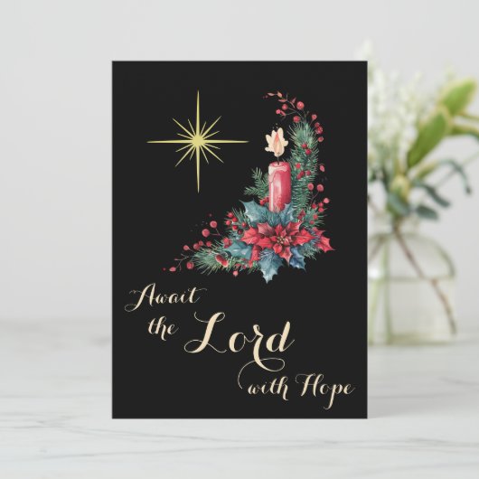 アドヴェント 希望を持って主を待つ クリスマススター シーズンカード (スタンド正面)