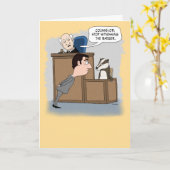 アナおもしろいグマの誕生日証を見た弁護士 カード (黄色い花)