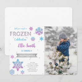 アナと雪の女王の誕生日写真招待状 招待状