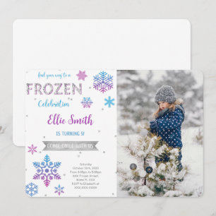 アナと雪の女王の誕生日写真招待状 招待状