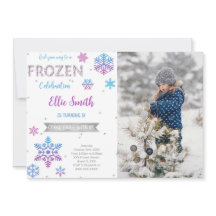 アナと雪の女王 誕生日 フォト 招待状