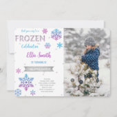 アナと雪の女王 誕生日 フォト 招待状 (正面)