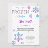 アナと雪の女王 誕生日 招待状 (正面)