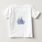 アナと雪の女王 1歳の誕生日 キャラクター 城 ファーストバースデー ベビーTシャツ (裏面)