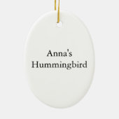 アナのハチドリ、ジェームスAudubon セラミックオーナメント (裏面)