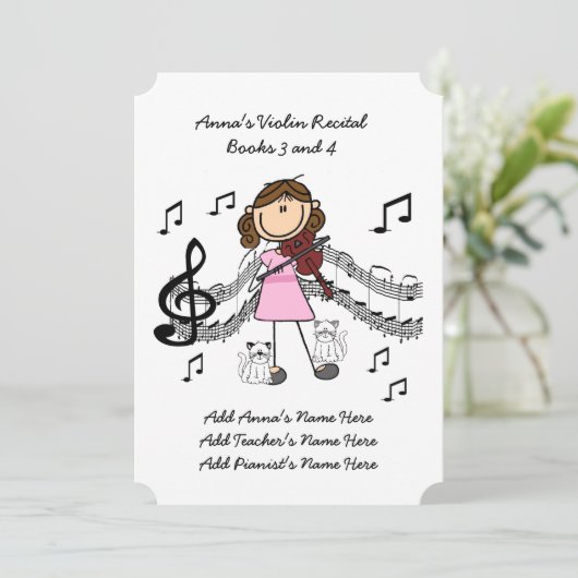 アナのバイオリンの演奏会の招待状カード10歌 招待状 (スタンド正面)