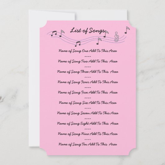 アナのバイオリンの演奏会の招待状カード10歌 招待状 (裏面)