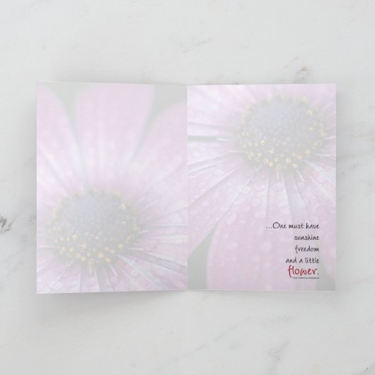 アナの人間による紫色のアフリカデイジー、 カード (内部)