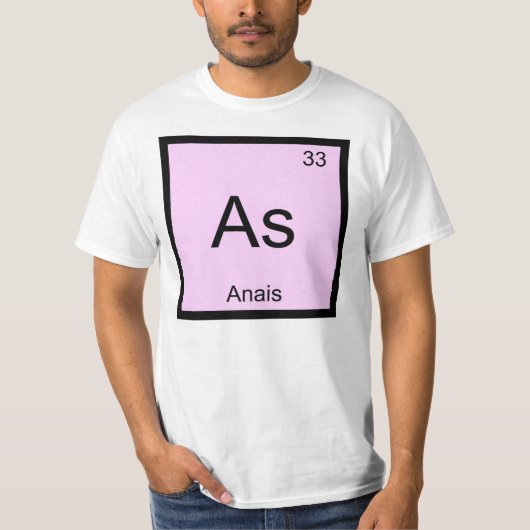 アナイス 名前 化学元素記号 周期表 Tシャツ (正面)