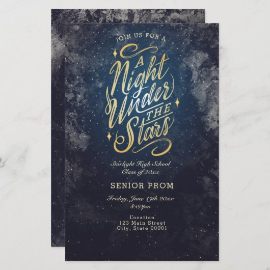 アナイトアンダーザスターズイベントフライヤー招待状 (正面/裏面)