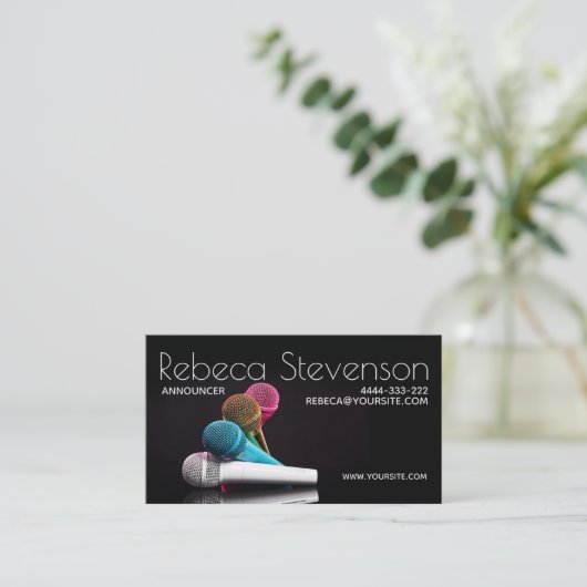 アナウンサーのShowmakerの歌手のカラオケのナイトクラブDJ 名刺 (スタンド正面)