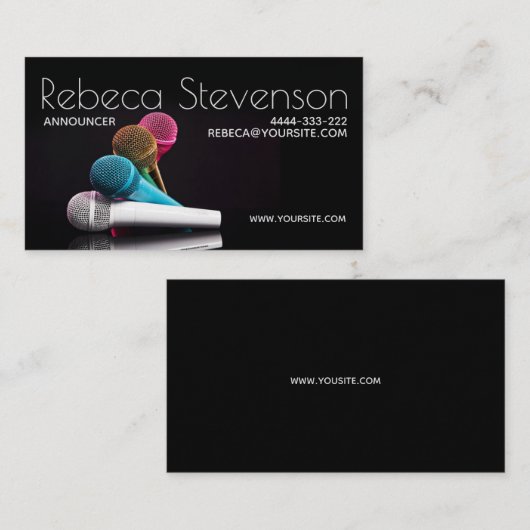 アナウンサーのShowmakerの歌手のカラオケのナイトクラブDJ 名刺 (正面/裏面)