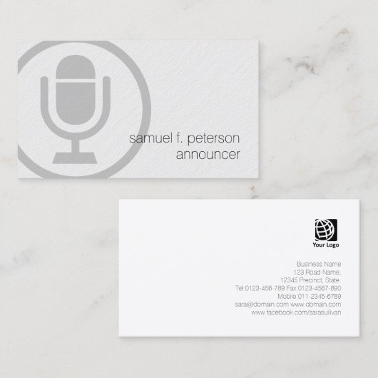 アナウンサーはっきりしたマイクアイコンエンターテイメント 名刺 (正面/裏面)