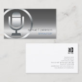 アナウンサークロムマイクアイコンエンターテイメント 名刺 (正面/裏面)