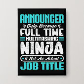 アナウンサー役職職種スキルおもしろい労働者 缶バッジ (正面)