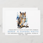 アナウンスフクロウを移動した住所の変更 招待状 (正面/裏面)