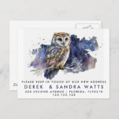 アナウンスフクロウを移動した住所の変更 案内ポストカード (正面/裏面)