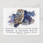 アナウンスフクロウを移動した住所の変更 案内ポストカード (正面)